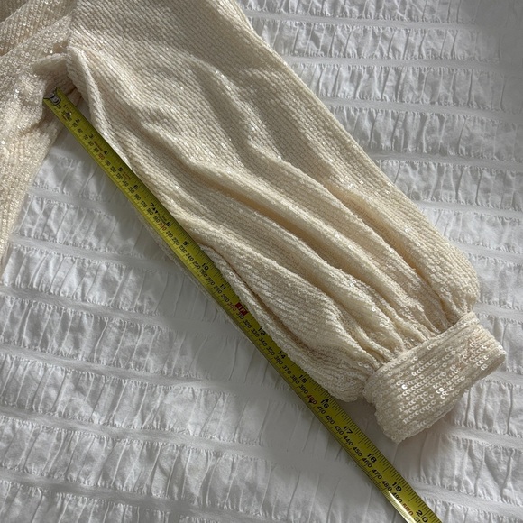 Alexis Cream Long Sleeve Sequin Dress - Picture 10 of 12